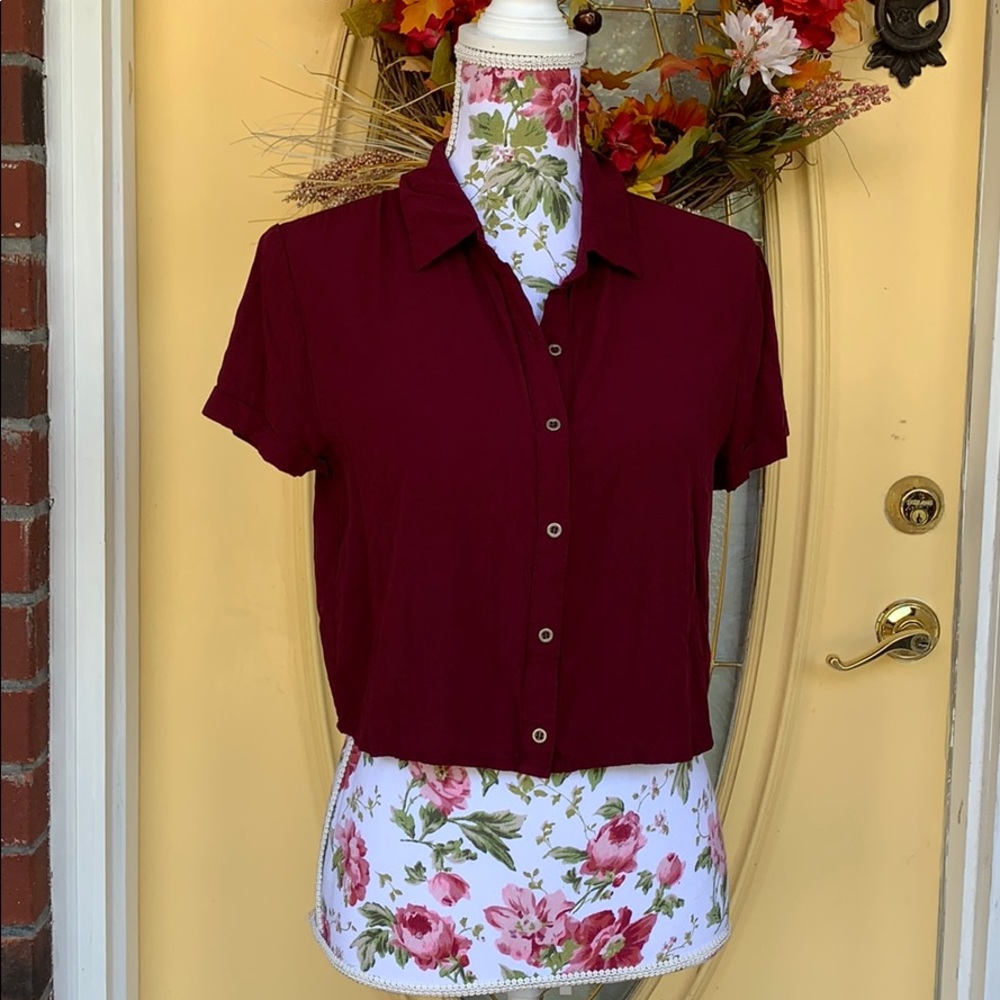 Wine Red Crop Top